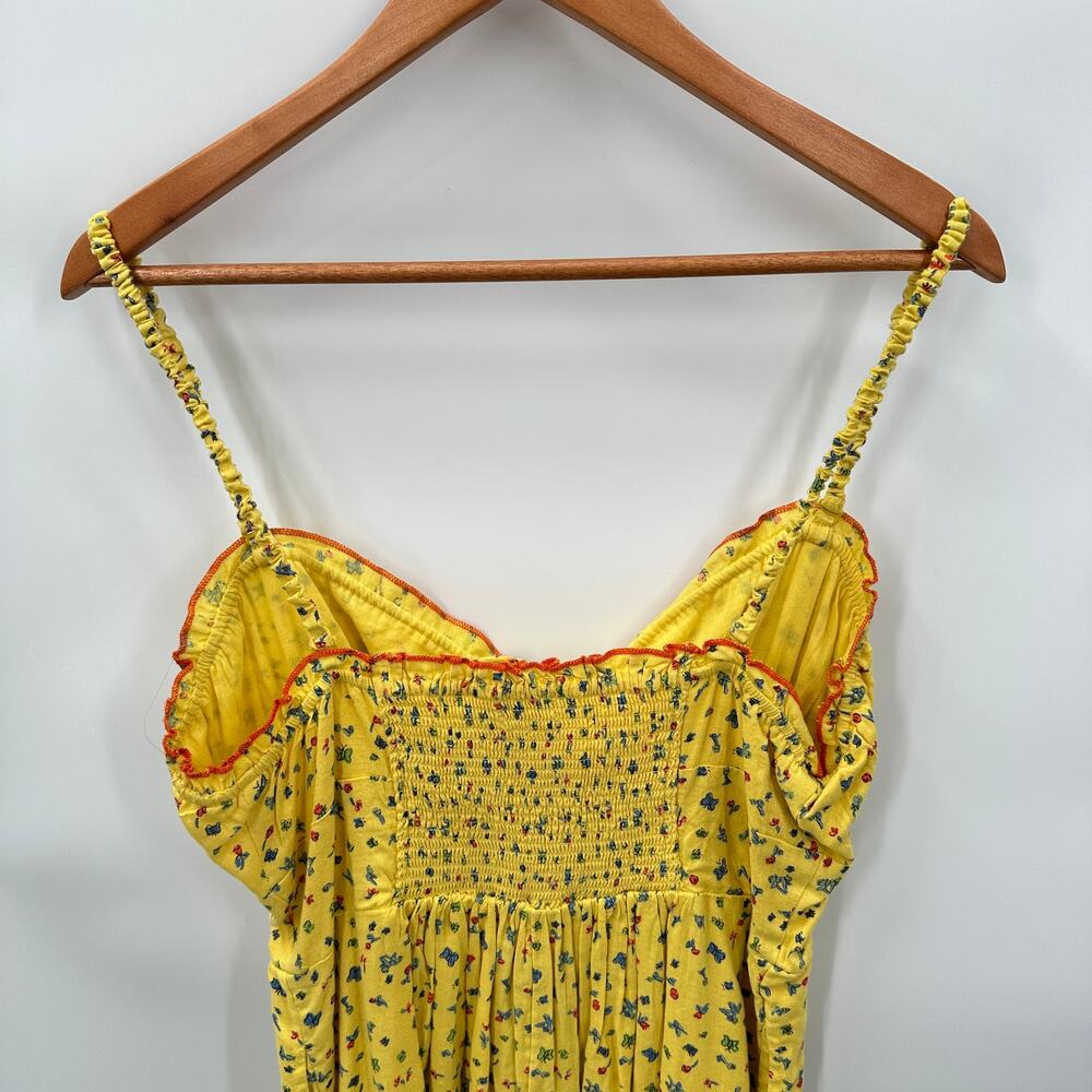 UO URBAN OUTFITTERS NWT Betti Print Yellow Linen Blend Romper // L - Picture 12 of 13